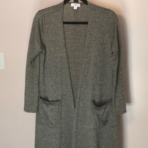 LuLaRoe Sarah Duster Cardigan Brown/Gray